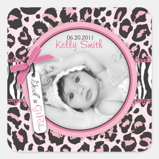 Adesivo Quadrado Batismo Selvagem Vestido A (Frente)