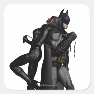 Adesivo Quadrado Batman Arkham   Batman e Catman