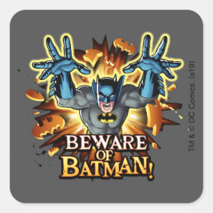 Adesivo Quadrado Batman   Beware of Batman