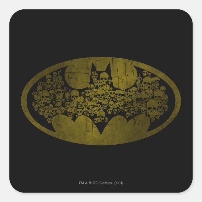 Adesivo Quadrado Batman Symbol | Skulls in Bat Logo (Frente)