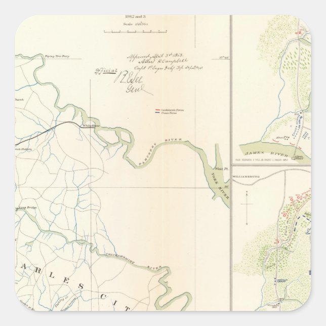 Adesivo Quadrado Battleground Richmond, Va (Frente)