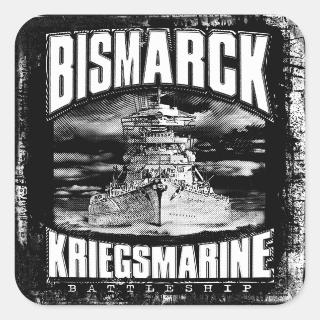 Adesivo Quadrado Battleship Bismarck (Frente)