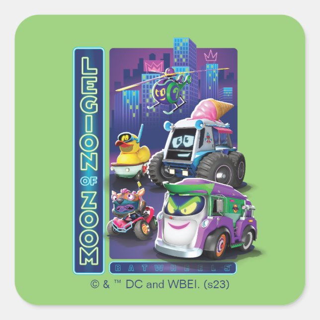 Adesivo Quadrado BatWheels™ - Legião de Zoom (Frente)
