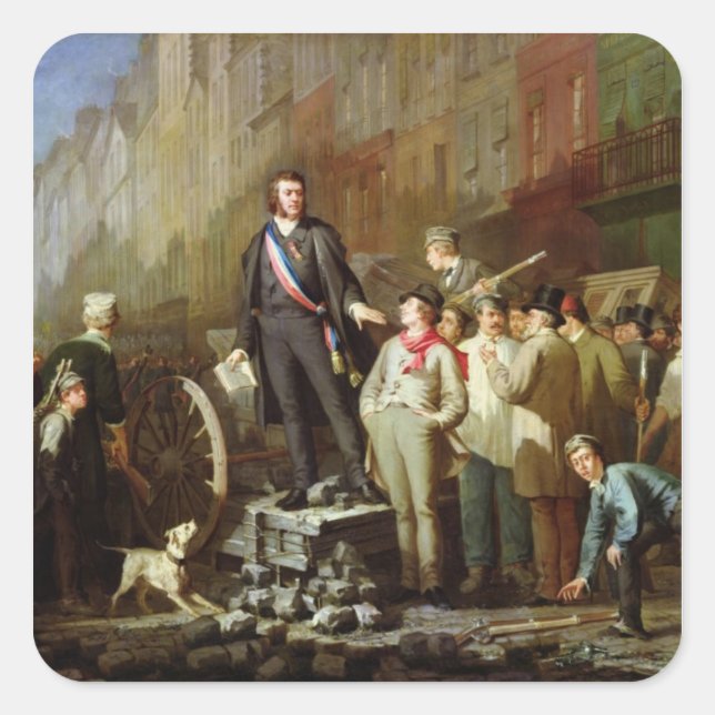 Adesivo Quadrado Baudin sobre a Barricada de Faubourg (Frente)