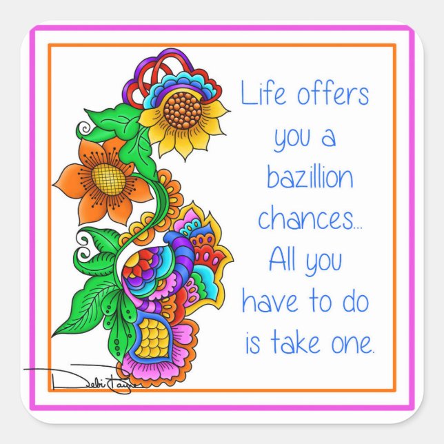 Adesivo Quadrado Bazillion Chances (Frente)