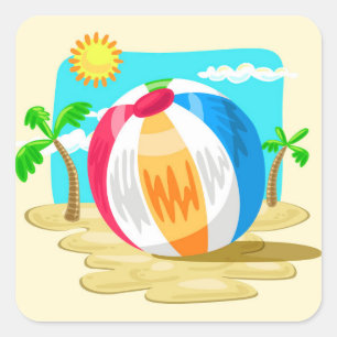 Adesivo Quadrado Beach Ball
