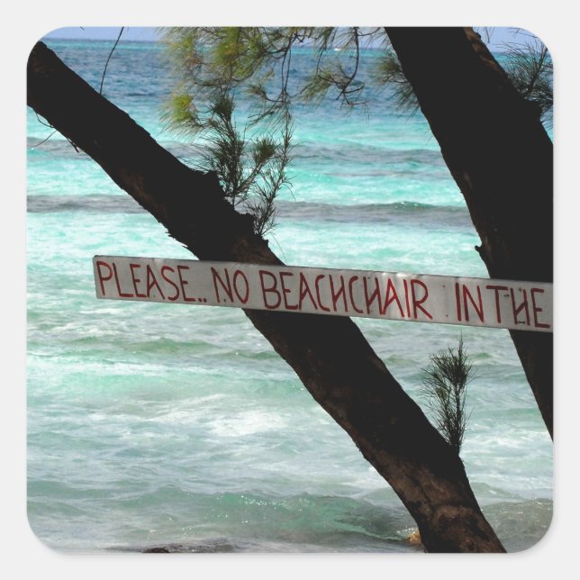 Adesivo Quadrado Beach Chairs Rum Point Grand Cayman (Frente)