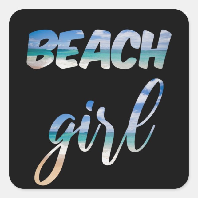 Adesivo Quadrado Beach Girl (Frente)