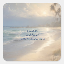 Adesivo Quadrado Beach Wedding