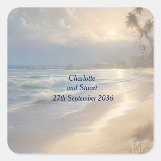 Adesivo Quadrado Beach Wedding (Frente)