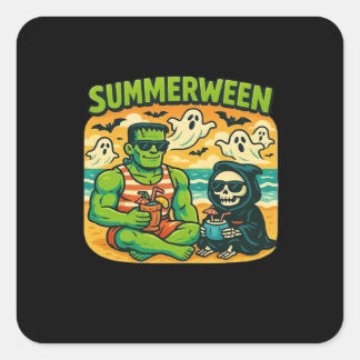 Adesivo Quadrado Beachside Boogeymen - Retro Summerbetween Vibes Cl
