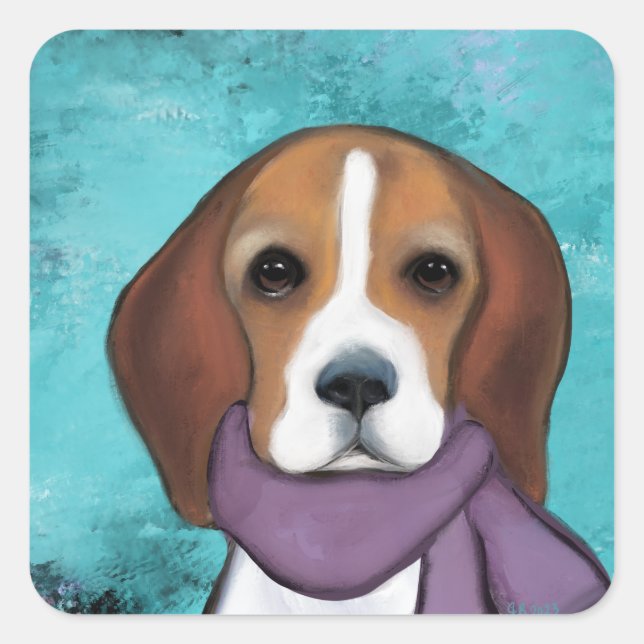 Adesivo Quadrado Beagle (Frente)