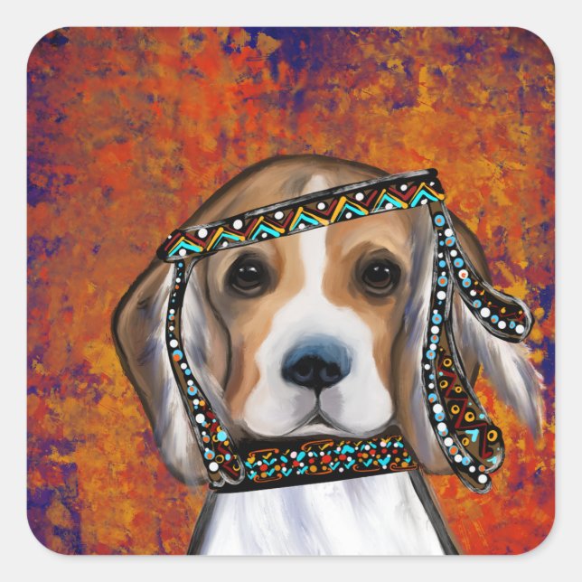 Adesivo Quadrado Beagle (Frente)