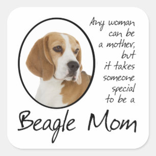 Adesivo Quadrado Beagle Mãe Stickers