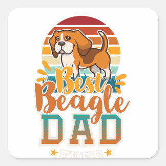 Adesivo Quadrado beagle pai inglês beagle dog pai longe de amantes