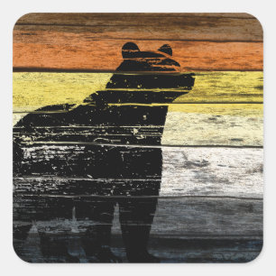Adesivo Quadrado Bear Pride Wood Art