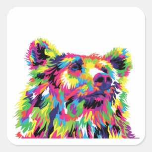 Adesivo Quadrado Bear Spirit Pop Art