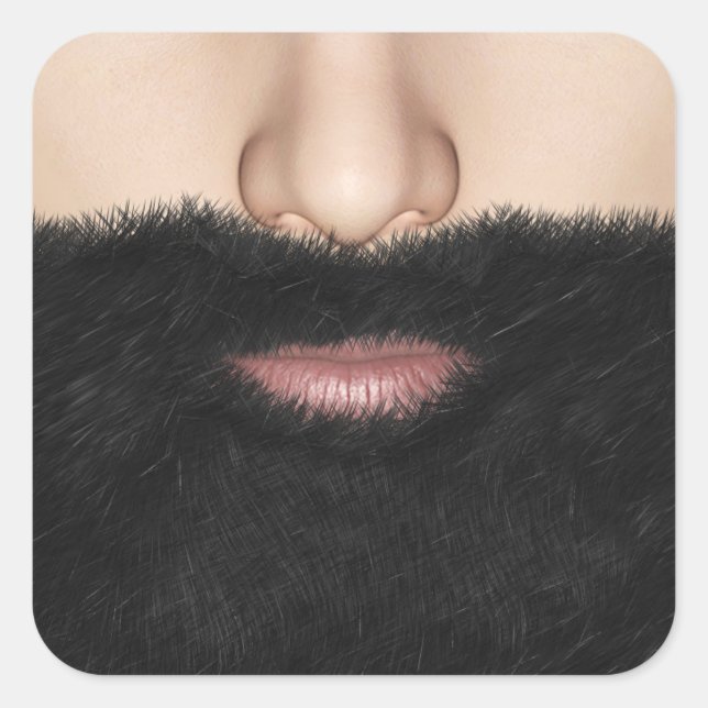 Adesivo Quadrado Beard Mouth and Nose (Frente)