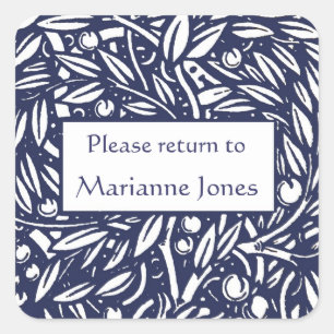 Adesivo Quadrado Beardsley Border Elegant Bookplate