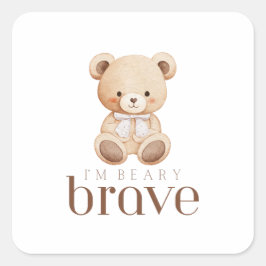 Adesivo Quadrado beary brave childhood cancer sick kids cute bear 