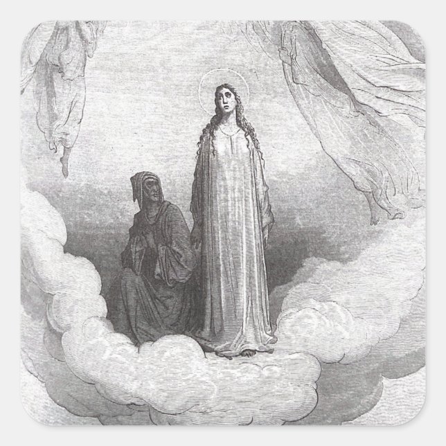 Adesivo Quadrado Beatrice olha para Deus no Paraíso (Frente)