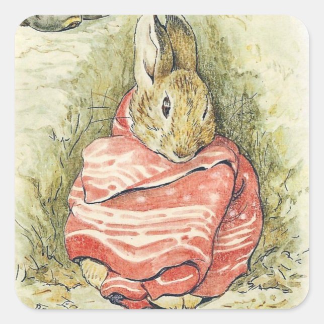 Adesivo Quadrado Beatrix Potter Rabbit (Frente)