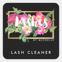 Adesivo Quadrado Beauals Florals Lash Extensions Black Lash Cleaner