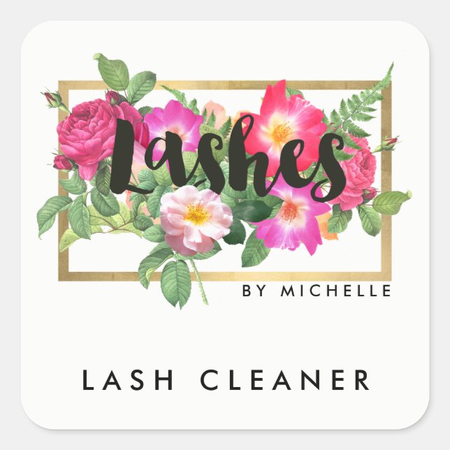 Adesivo Quadrado Beauals Florals Lash Extensions White Lash Cleaner (Frente)