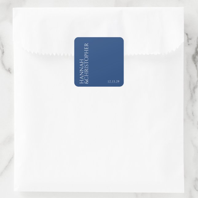 Adesivo Quadrado Beautiful Blue Wedding (Bolsa)