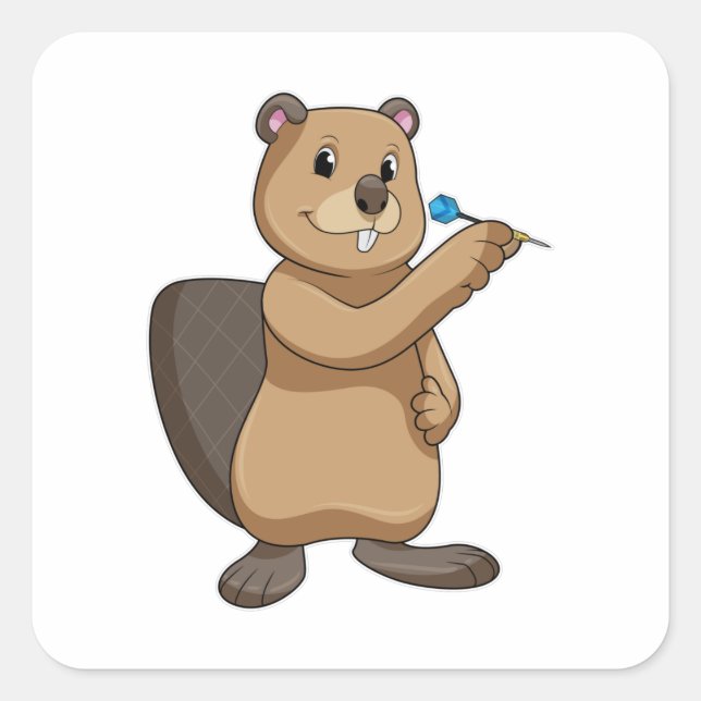 Adesivo Quadrado Beaver nas Trevas com Dart (Frente)