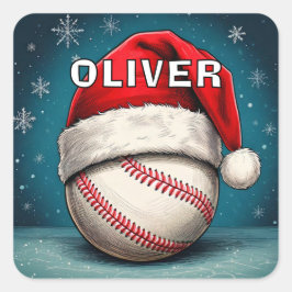 Adesivo Quadrado Beball Ball Red Santa Hat Natal Natal