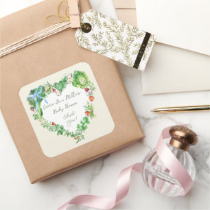 Adesivo Quadrado Bebê Cultivado Localmente No Caminho Do Chá de fra