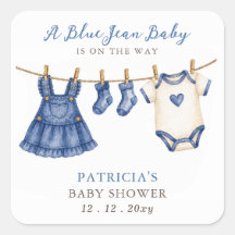 Bebê de Jeans Azul a Caminho Menina Chás de Bebê