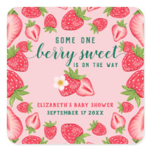 Bebê Doce de Morango Chuveiro de Bebê Personalizad
