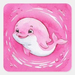 Adesivo Quadrado Bebê Dolphin