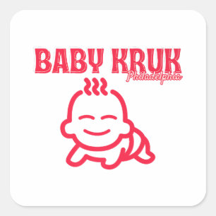 Adesivo Quadrado Bebê Engraçado Kruk Philadelphia Premium