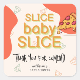 Adesivo Quadrado Bebê Fatia de Pizza Moderna e Desorganizada Chuvin