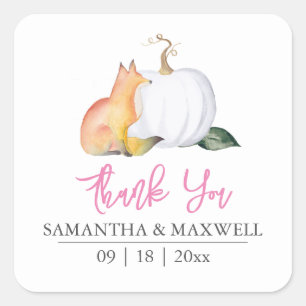 Adesivo Quadrado Bebê Garota Vinheta Cor-de-Água Rosa Bonita Obriga