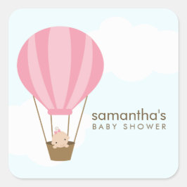 Adesivo Quadrado Bebê no Chá de fraldas do Balão