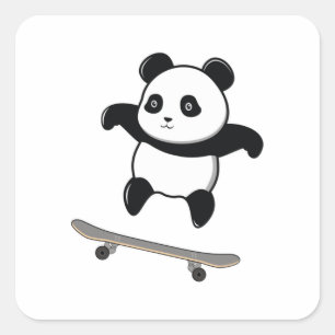 Adesivo Quadrado Bebê Panda