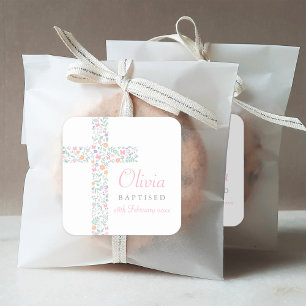 Adesivo Quadrado Bebê rosa-flor-rosa-elegante