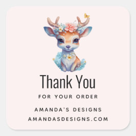 Adesivo Quadrado Bebê veado com traficantes e Obrigados de negócios