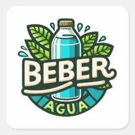 Adesivo Quadrado Beber agua