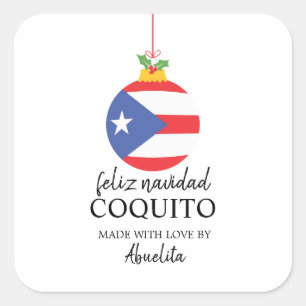 Adesivo Quadrado Bebida de Natal Tropical de Coquito Coquito