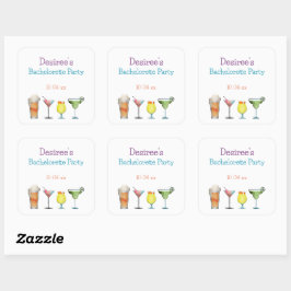 Adesivo Quadrado Bebidas Frutadas Personalizadas para Despedida de 