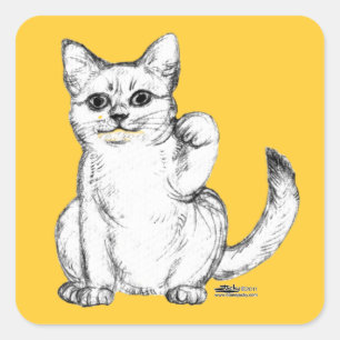 Adesivo Quadrado Becking Kitty Maneki Neko