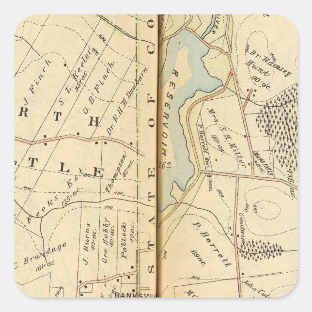 Adesivo Quadrado Bedford, Nova Iorque 5 (Frente)