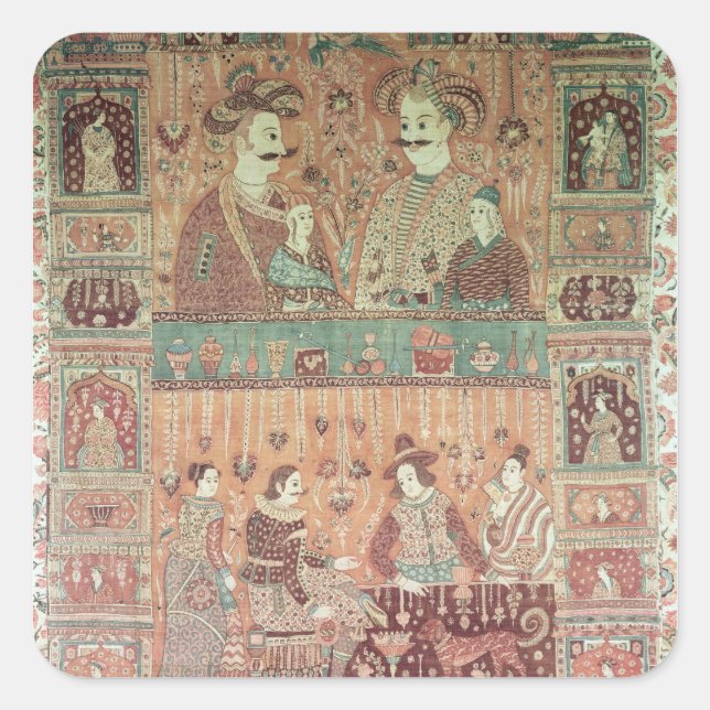 Adesivo Quadrado Bedspread representando os potentes nativos (Frente)