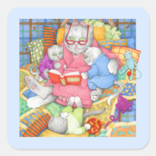 Adesivo Quadrado BEDTIME STORY Small Square Stickers - Azul