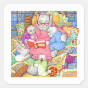 Adesivo Quadrado BEDTIME STORY Small Square Stickers - Branco